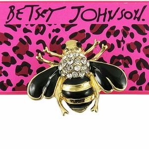 Betsey Johnson Bee Honeybee Crystal Brooch / Pin